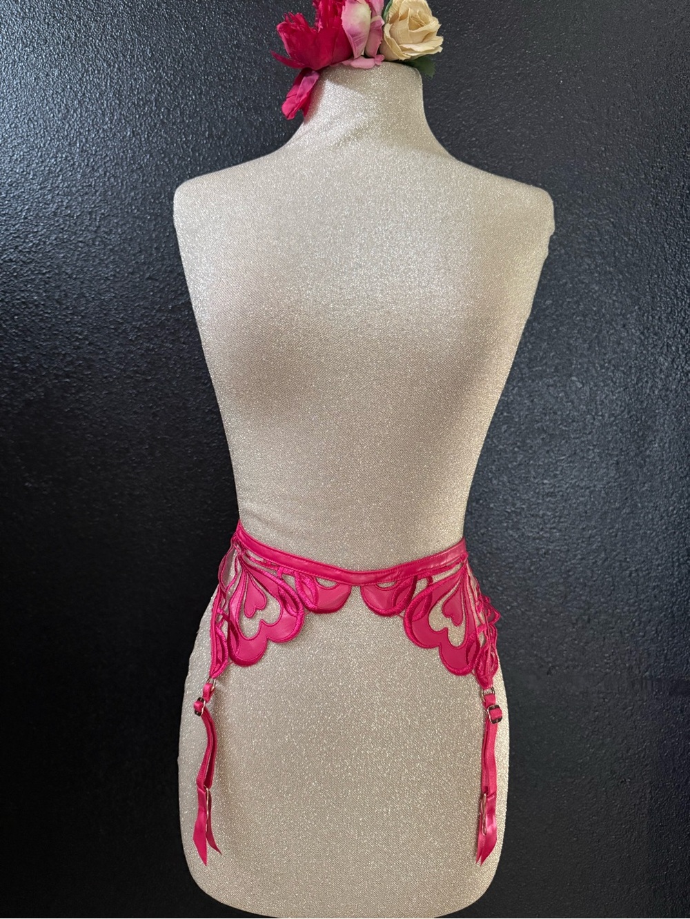 Honey Birdette Hot Pink Mesh Lingerie Strap